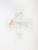 ´relation II`, 2014, site specific work on paper for Zone E, acrylic, pigments, colored pencil, on paper, 5 pieces, each 33x24 cm, 100 x 72 cm