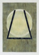 ´LOB DES RAUMES II (für Platon X), 2018, pigments, eggtempera, watercolor, pencil on paper, 48,5 x 33,5 cm