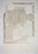 ´Broken System II`, 102015, chalk ground, pigment, silver pen, 41,8 x 29,5 cm