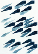 ´for Bashô X`, 082022 pigments, gouache on paper 29,7x 21 cm