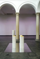 exhibition view ´LOB DES RAUMES`, objects on paper, main hall entrance, © Claudia Larissa Artz