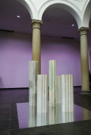 exhibition view ´LOB DES RAUMES`, objects on paper, main hall entrance, © Claudia Larissa Artz