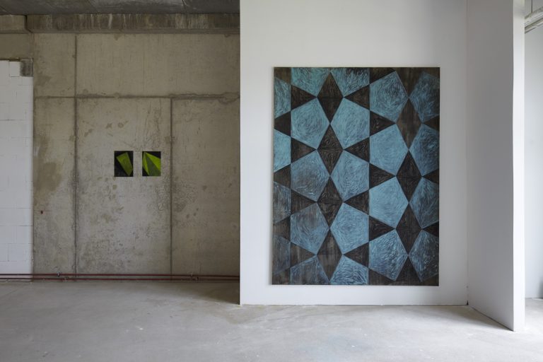 RIVER and other paintings, Installationview´ MELODY OF STRUCTURES, MAKOTO`, Kuenstlerin-Koeln