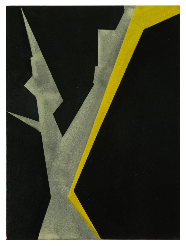 Flucht in die Berge, acrylic, pigments, canvas, 60 x 45, 2006, Kuenstlerin-Koeln