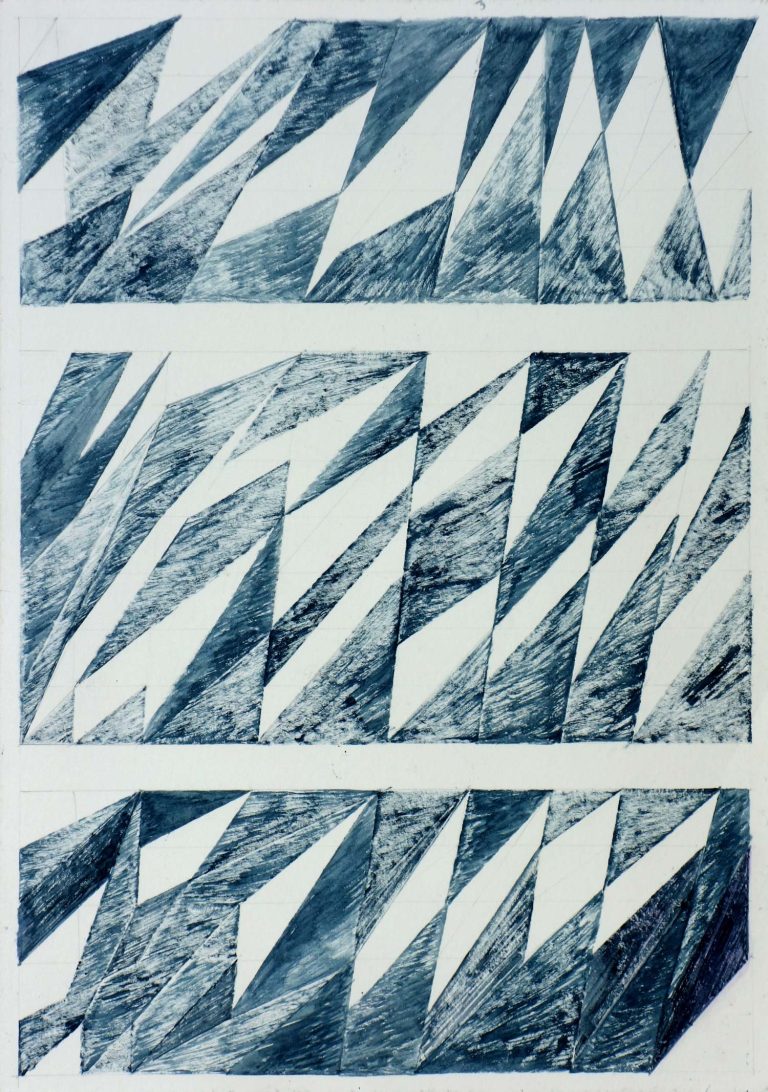 ´for Bashô XII`, 082022, pigments, gouache on paper, 29,7 x 21, Kuenstlerin-Koeln