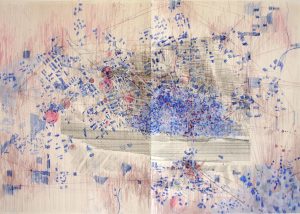 Portvine LBV (Niepoort) paperwork, Charles Dickens Museum,sketsches for boz, ominbus, bleu I, 2011, pencil, on paper x cm, artist-cologne