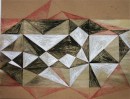 Golden Heart 6, Acryl-Tusche-Kuli, Papier-24x31, 11-2010