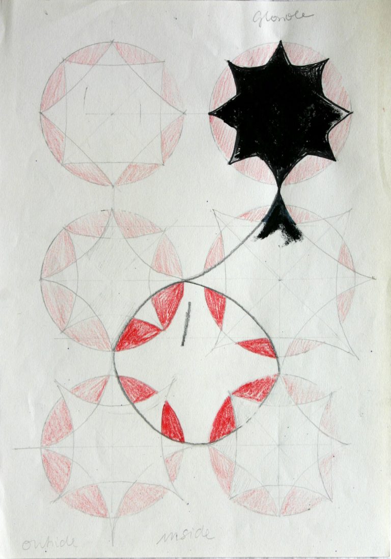 Zeichnungen ´Gloriole, inside outside`, 2012, pencil, aquarell, ink on paper, Kuenstlerin-Koeln