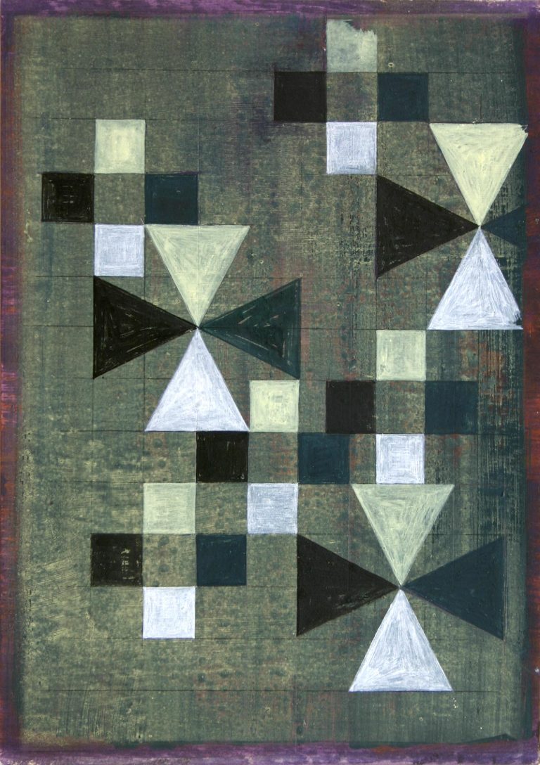 ´Kreuzweg II`, 2013, eggtempera, pigments, pencil on paper, Kuenstlerin-Koeln