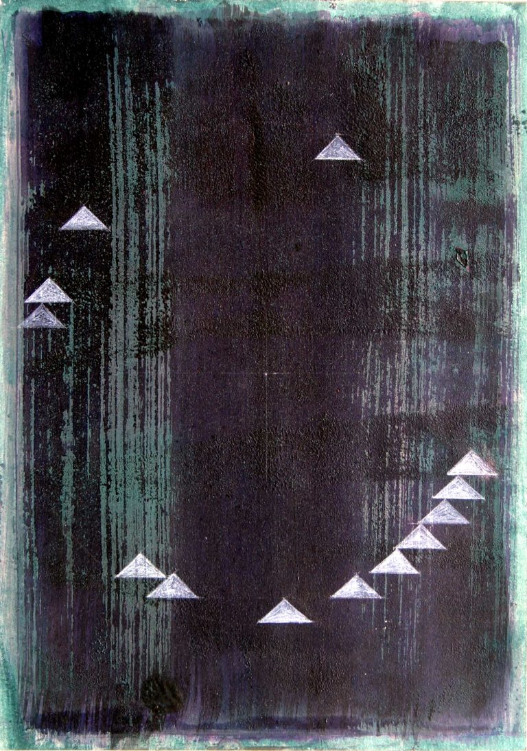 Papierarbeiten ´Der Garten II`, 2013,eggtempera, pencil on paper, Kuenstlerin-Koeln