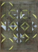 works on paper ´Gloriole III`, 2013, acrylic, eggtempera, ink, pencil, gouache on brownpaper, 33 cm x 24 cm