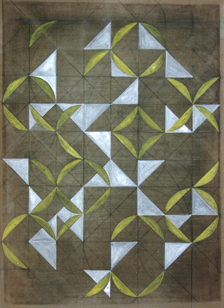 works on paper ´Gloriole IV`, 2013, acrylic, eggtempera, ink, pencil, gouache on brownpaper, 33 cm x 24 cm, Kuenstlerin-Koeln