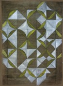 works on paper ´Gloriole V`, 2013, acrylic, eggtempera, ink, pencil, gouache on brown paper, 33 cm x 24 cm