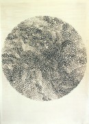´Die Ringe durchbrechen fuer den Freigeist 5`, 2016, ink on Portvin, paper, 35 x 25 cm, photograph Claudia Larissa Artz