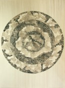 ´Die Ringe durchbrechen, fuer den Freigeist V`, 2014, ink on Portvin, paper 35 x 25 cm, photograph Claudia Larissa Artz