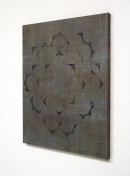 ´exibition view, HIMMELSRICHTUNGEN VII`, 2014 , pigments, acrylic, canvas, 68 x 57,5 cm