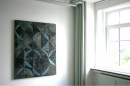 exhibition view ´Mysterienspiel`, ART ONE ON ONE, Cologne 2015, GLORIOLE I, 2013, pigments, acrylic on canvas, 150 x 130 cm