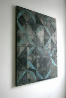 exhibition view ´Mysterienspiel`, ART ONE ON ONE, Cologne 2015, GLORIOLE I, 2013, pigments, acrylic on canvas, 150 x 130 cm