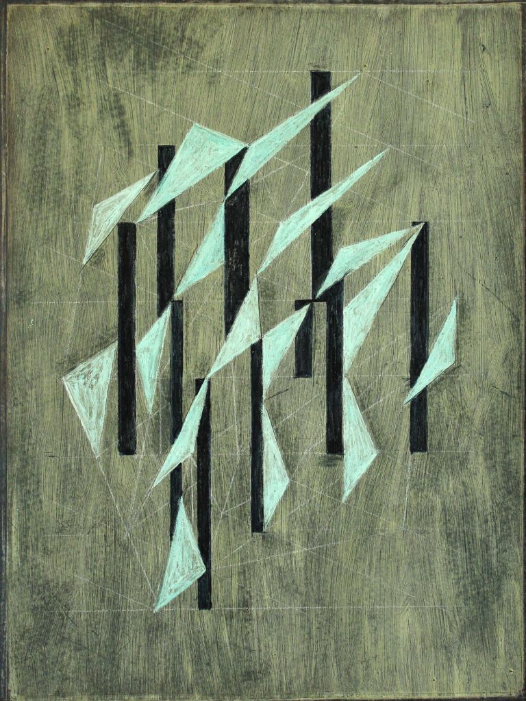 ´Vom Gefuehl der Welt, V`, 2015, pigments, eggtempera, coloured pencil, 33,3 x 25 cm,, Kuenstlerin-Koeln