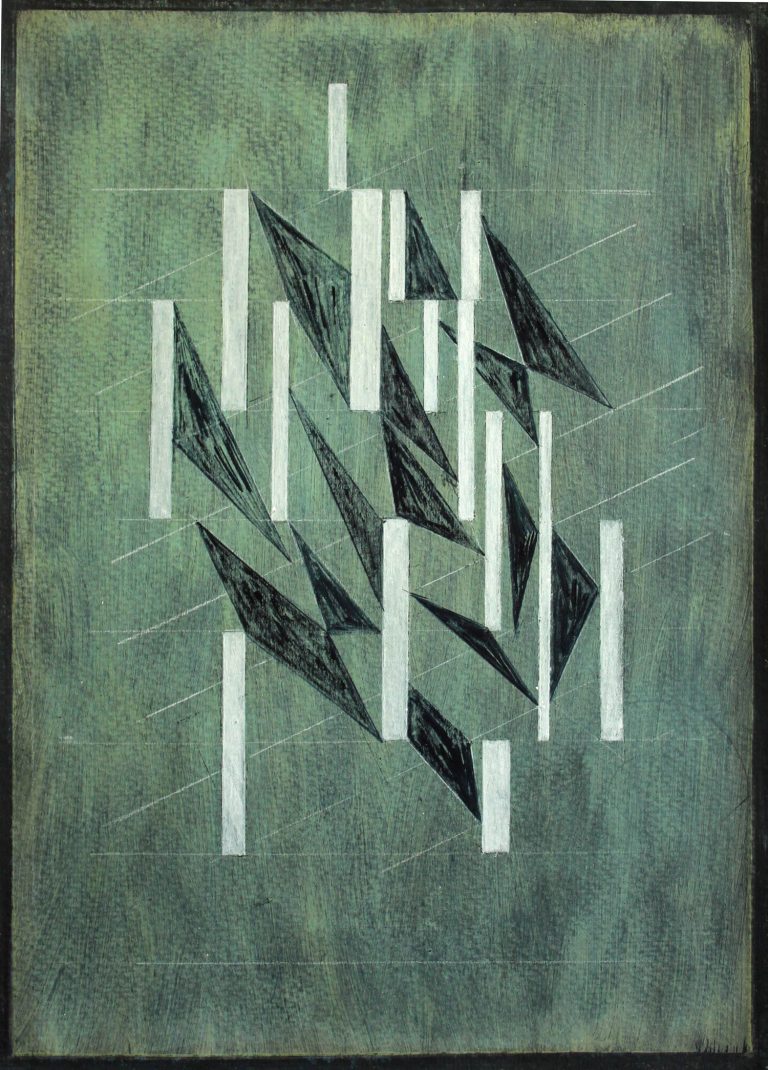 ´Vom Gefuehl der Welt, VII`, 2015, pigments, eggtempera, coloured pencil, 33,3 x 25 cm,, Kuenstlerin-Koeln