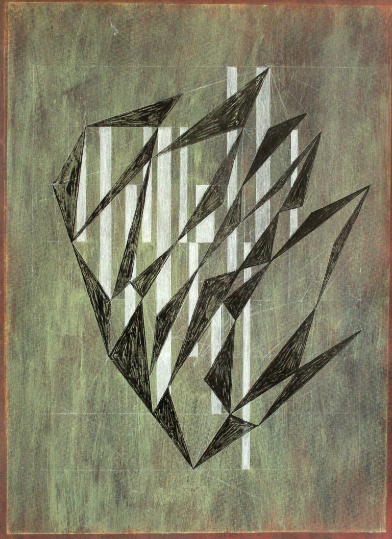 ´Vom Gefuehl der Welt, VIII`2016, 2015, pigments, eggtempera, coloured pencil, ink, 33,3 x 25 cm,, Kuenstlerin-Koeln