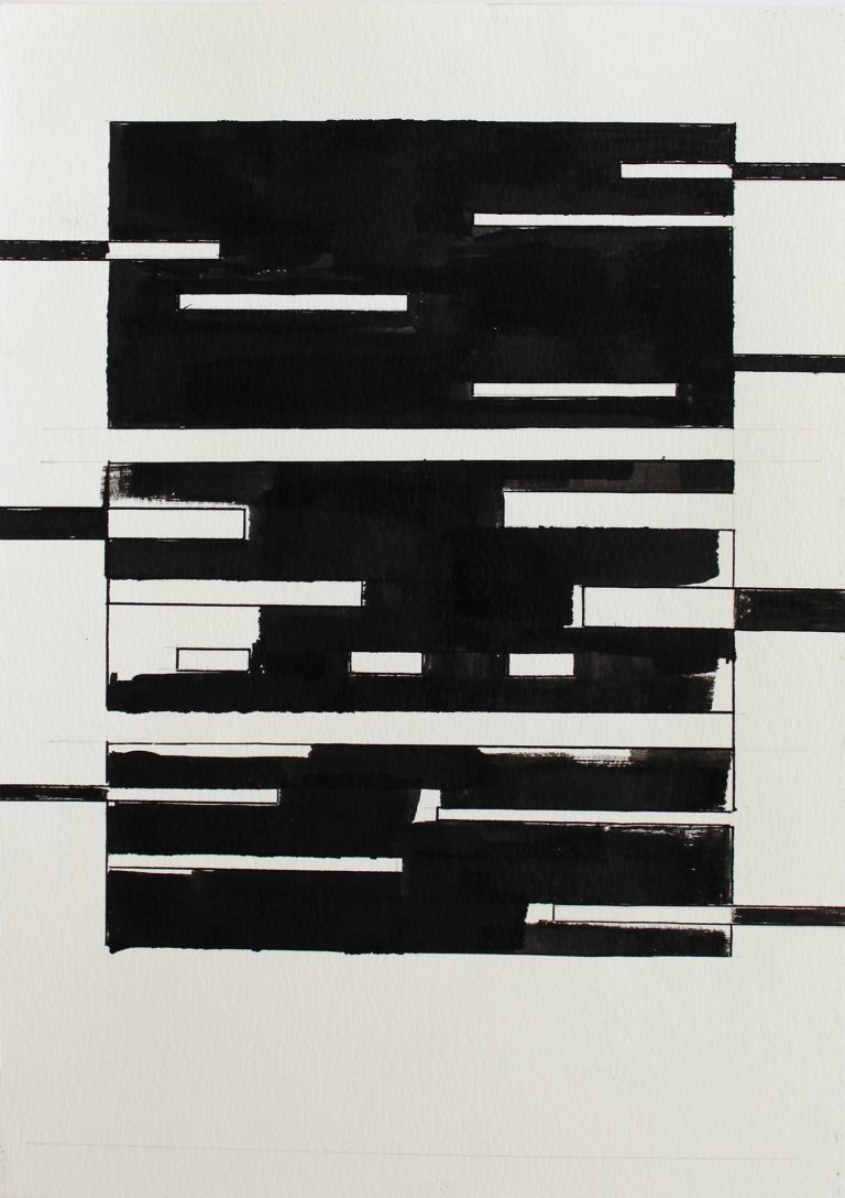 ´le ciel formé 1`, 120716, encre du chine sur papier, 220g, 21x14,7 cm, Kuenstlerin-Koeln