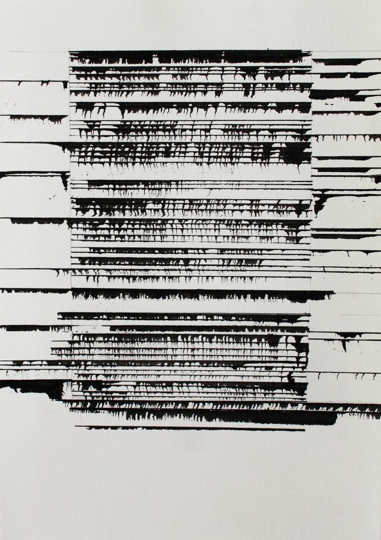 ´le ciel formé 3`, 120716, encre du chine sur papier, 220g, 21x14,7 cm, Kuenstlerin-Koeln