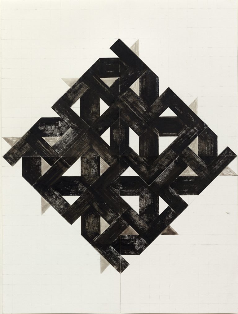 ´la contre flèche IV (pour Paul Klee)`, 2016, l`encre du Chine, 224 g, 4 papers, artist-cologne