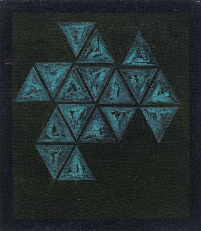 ´Vom Gefuehl der Welt ( triangles bleu)`, 2016, Kuenstlerin-Koeln