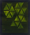 ´Vom Gefuehl der Welt (triangles jaune)`, 2016, pigments, acrylic on linen, 40 x 35 cm