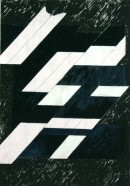 ´fortwehendes Dach VI`, 2017, gouache, pigments on gesso on paper, 28,3 x 19,7 cm