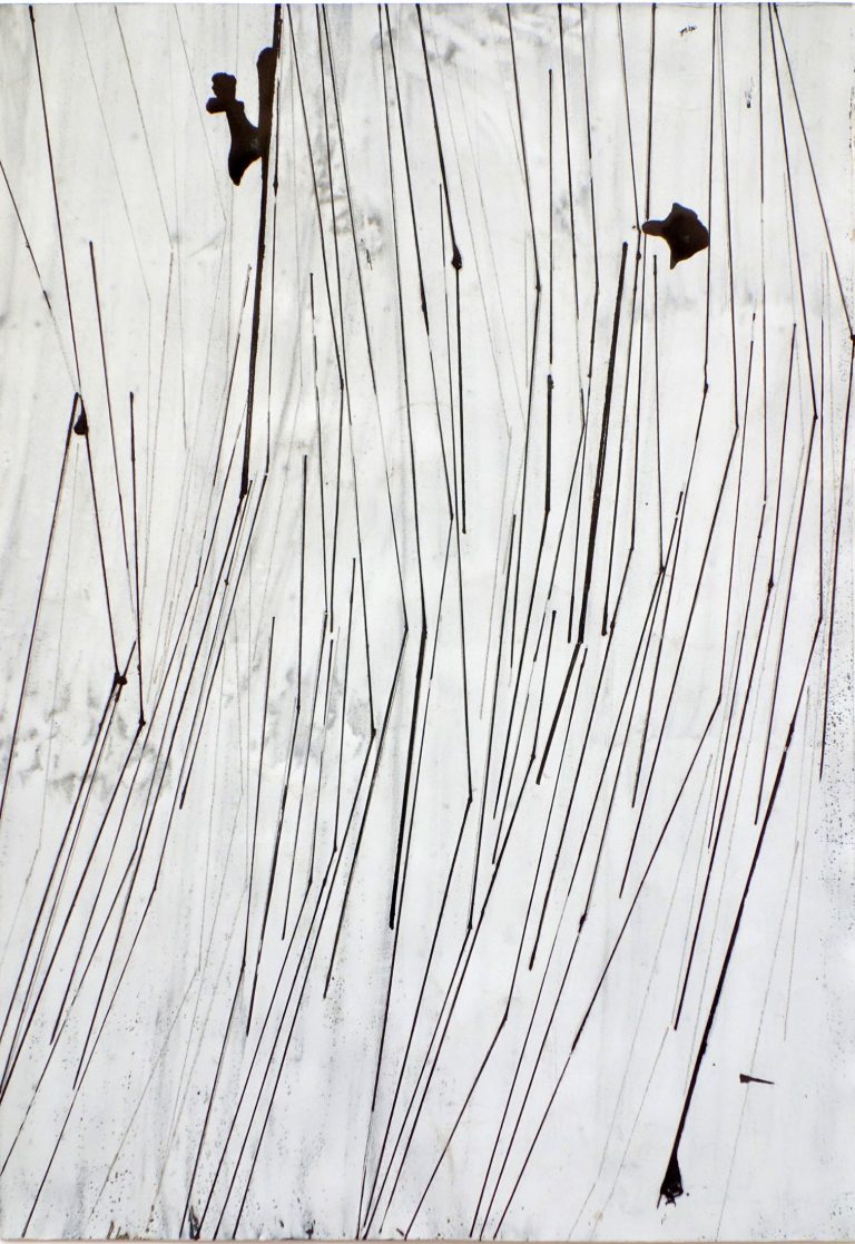 L´avenir I`, 05122019, pigments, distemper, silver pen, ink on paper, 30 x 23,5 cm, © Claudia Larissa Artz, VG-Bild Bonn