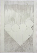 ´Broken System III`, 112015, chalk ground, pigment, silver pen, 41,8 x 29,5 cm