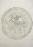 ´UNIVERS II`, 092015, chalk ground, pigment, silver pen, 41,8 x 29,5 cm