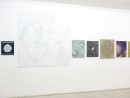 installation view finissage studio 14, paintings from 15 years, walldrawing sgraffito, july 2020