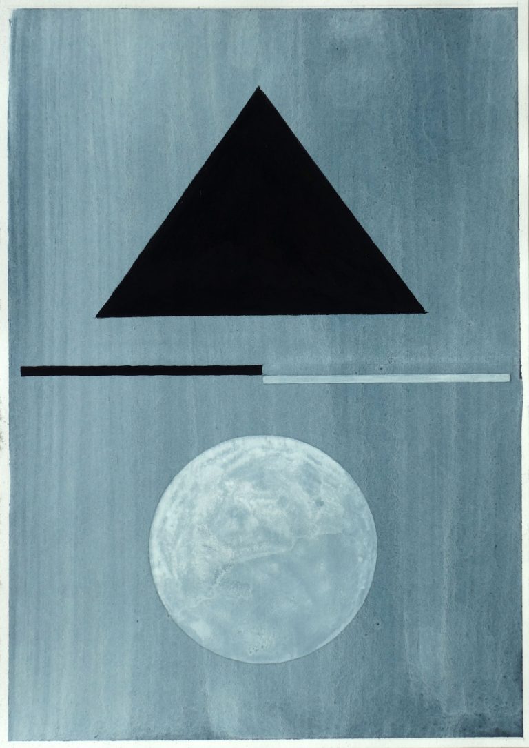 ´MOMENTS X`, 290121, pigments, acrylic, ink, pencil, 29,7 x 21 cm, Kuenstlerin-Koeln