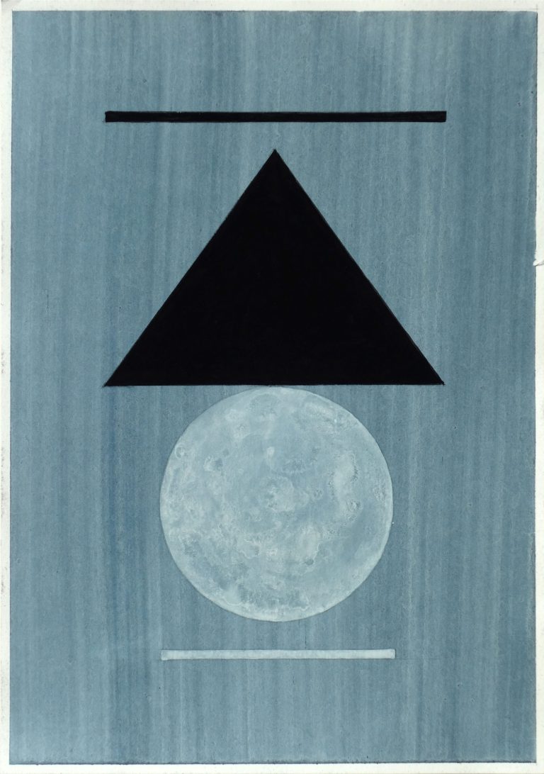 ´MOMENTS XI`, 290121, pigments, acrylic, ink, pencil, 29,7 x 21 cm, Kuenstlerin-Koeln