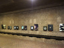 ´reflecting space`, 2022, crypta, installation view, 14 abstract paintings, St. Gertrud (concret brutalism, G. Böhm), photography © Claudia Larissa Artz