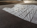 reflecting space, 2022, site sprecific work, vieuw entrance, St. Gertrud (concret brutalism), ©Simon Vogel