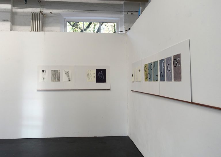 exhibition view ´zwischen den Polen`, with Eva Jeske, 2024, Kunsthafen Rhenania, cologne, © copyright Claudia Larissa Artz, Kuenstlerin-Koeln