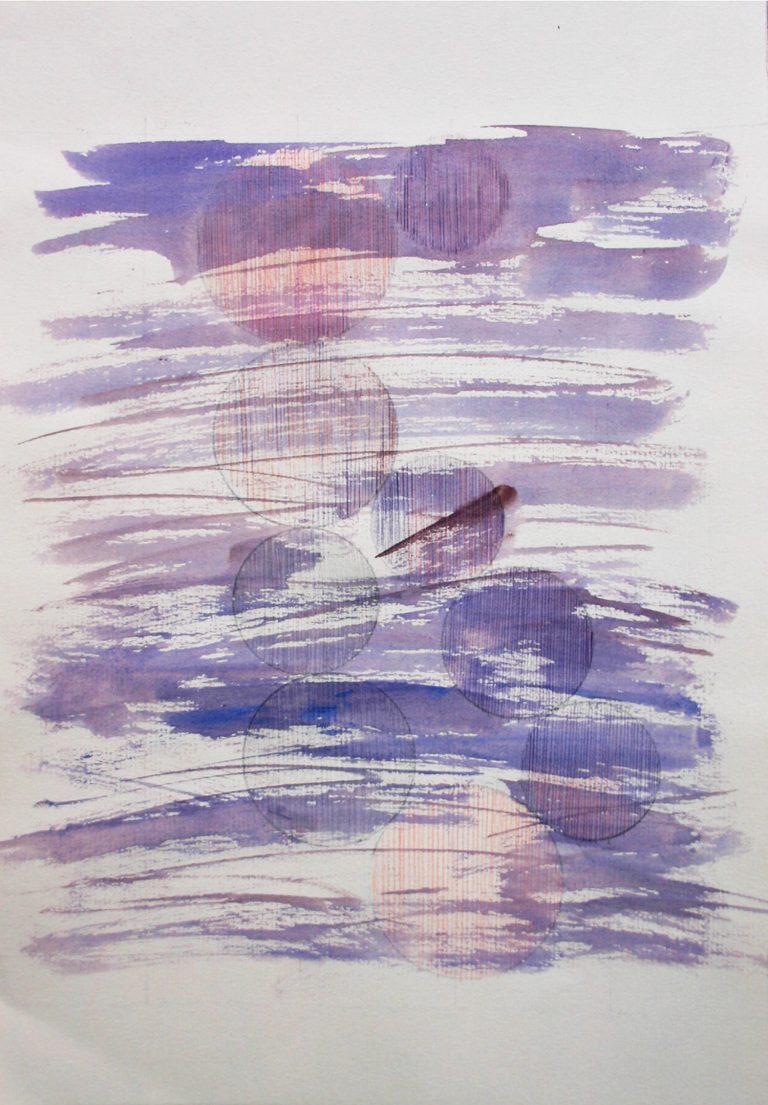 GZR IV, 2011, watercolor, pencil on sketchpaper, 29,4 cm x 20,4 cm, Kuenstlerin-Koeln