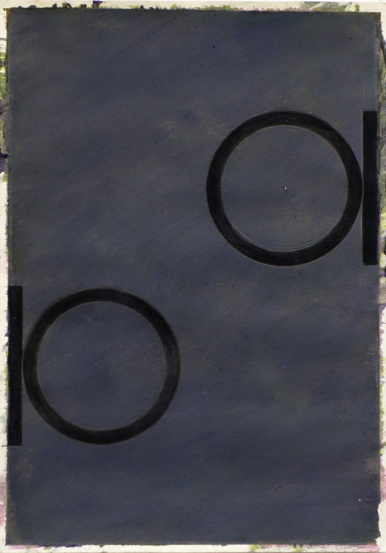 ´Bilder der fließenden Welt 16`, 30032020, pigments, acryl on paper, Kuenstlerin-Koeln