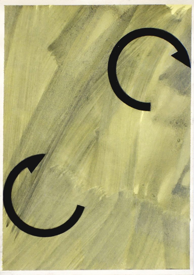 ´Bilder der fließenden Welt I`, 03052020, pigments, acrylic on paper, 29,1x21 cm, Kuenstlerin-Koeln