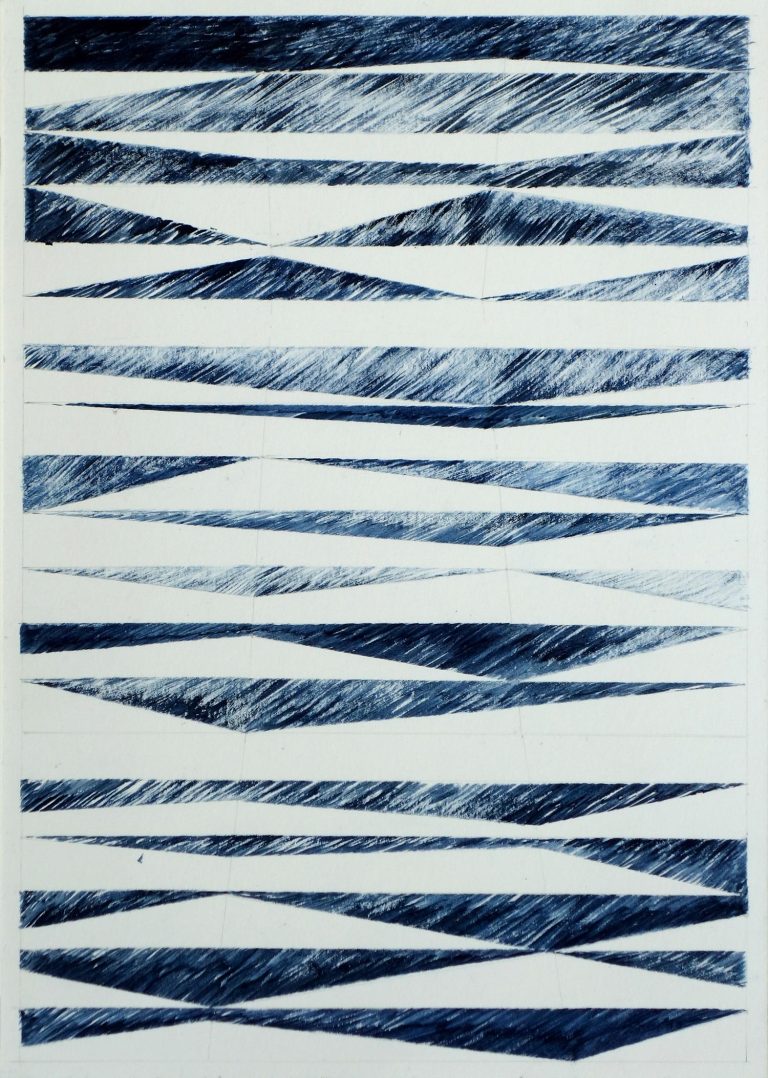 ´for Bashô II`, 082022, pigments, gouache on paper, 29,7 x 21 cm, Kuenstlerin-Koeln