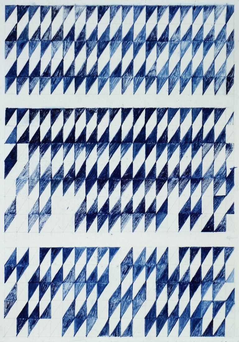 ´for Bashô III`, 082022, pigments, gouache on paper, 29,7 x 21 cm, Kuenstlerin-Koeln