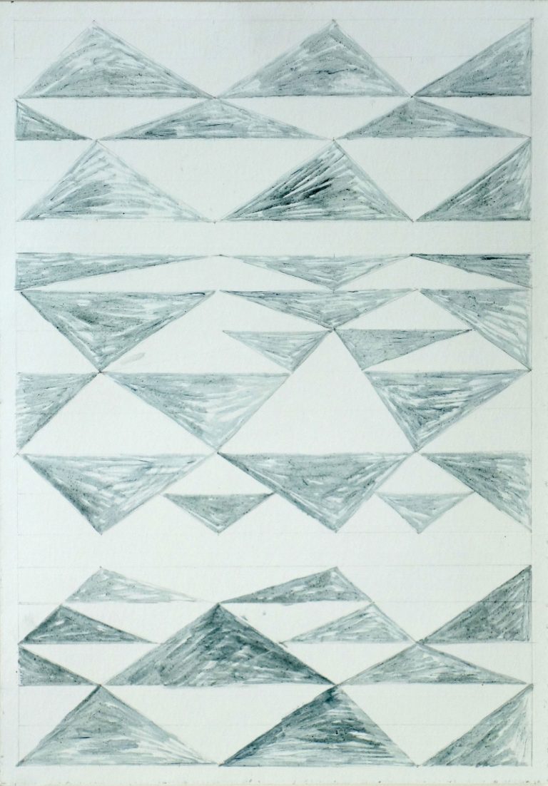 ´for MBashô I`, 072022, pigments, gouache on paper, 29,7 x 21 cm, Kuenstlerin-Koeln
