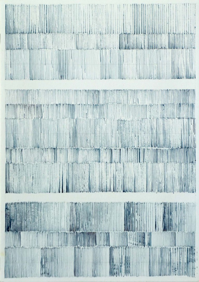 ´for Bashô VII`, 082022, pigments, gouache on paper, 29,7 x 21 cm, Kuenstlerin-Koeln