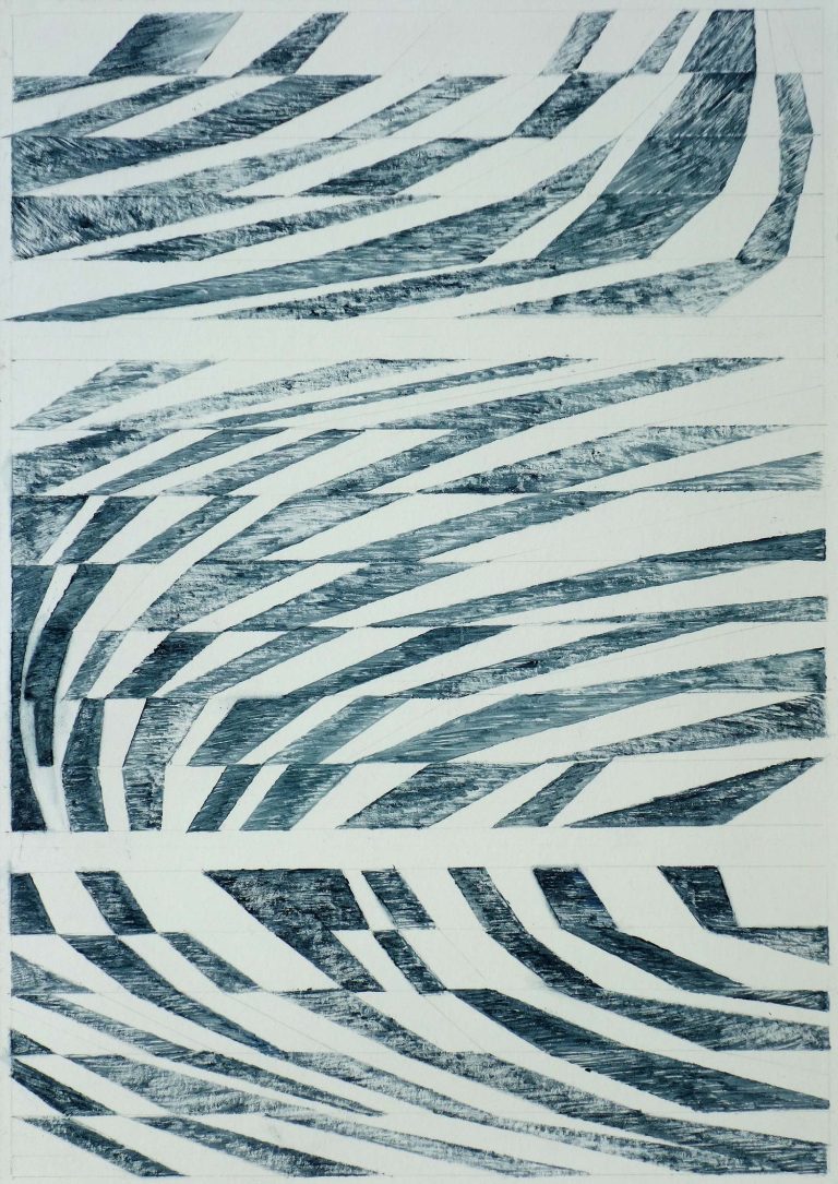 ´for Bashô XIII`, 082022, pigments, gouache on paper, 29,7 x 21 cm, Kuenstlerin-Koeln