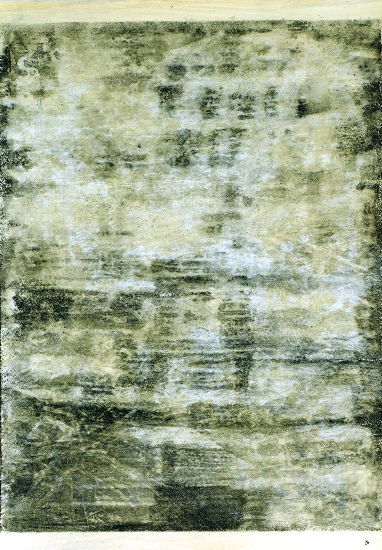 ´japanese landscape II`, 082022, pigments, acrylic, linoleum, print, 50x35 cm, Kuenstlerin-Koeln