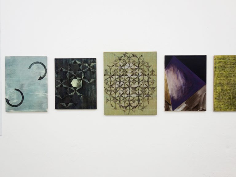 installation view finissage studio 14, paintings from 15 years, july 2020, Kuenstlerin-Koeln